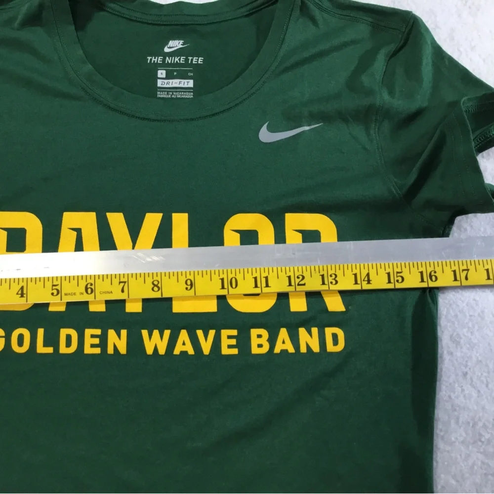 Nike Baylor Women’s Golden Wave Band Green Performance Tee SZ Small